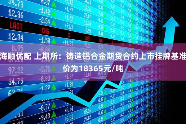 海顺优配 上期所：铸造铝合金期货合约上市挂牌基准价为18365元/吨