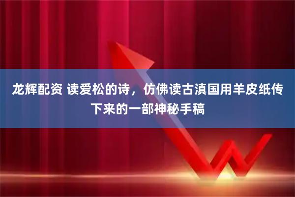 龙辉配资 读爱松的诗，仿佛读古滇国用羊皮纸传下来的一部神秘手稿